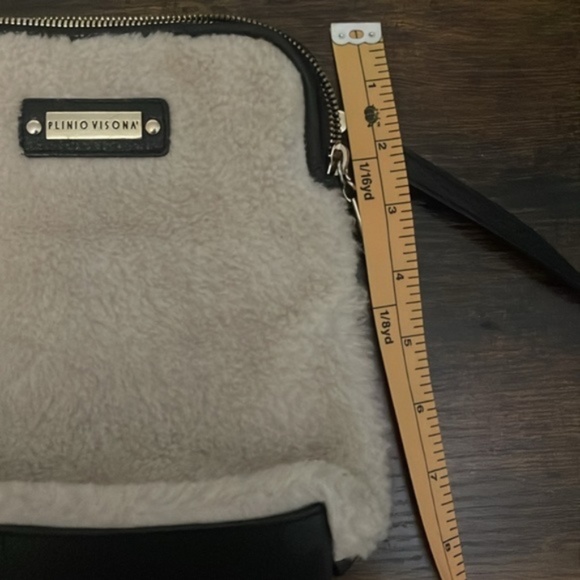 Italian Sheerling & Leather Crossbody Bag - Picture 4 of 5